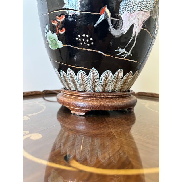 1970s Ceramic Ginger Jar Table Lamp For Sale - Image 4 of 5