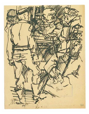 Mino Maccari, In the Bar, Ink Drawing, 1945