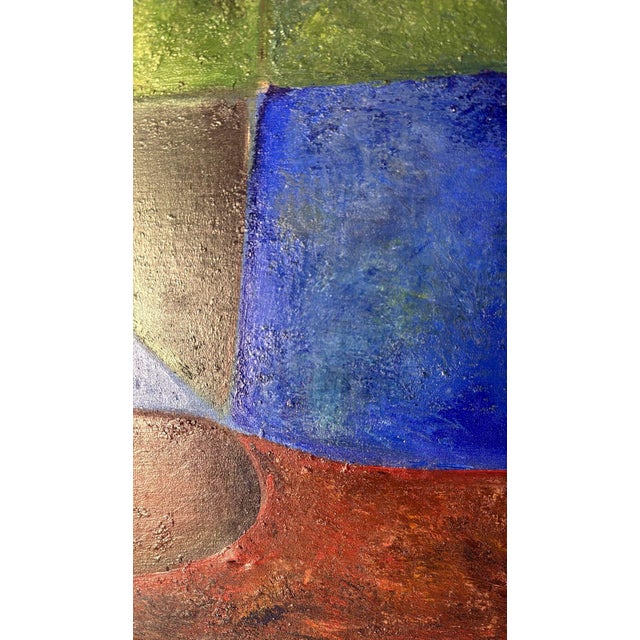 Textile Mid 20th Century Abstract Lyrical French Oil Painting on Canvas For Sale - Image 7 of 18