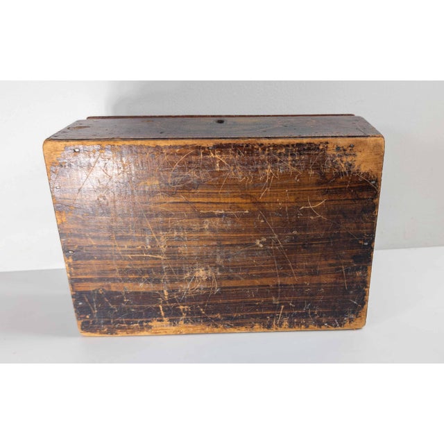 19th Century American Folk Art Grain Painted Document Box With Decoration For Sale - Image 12 of 18