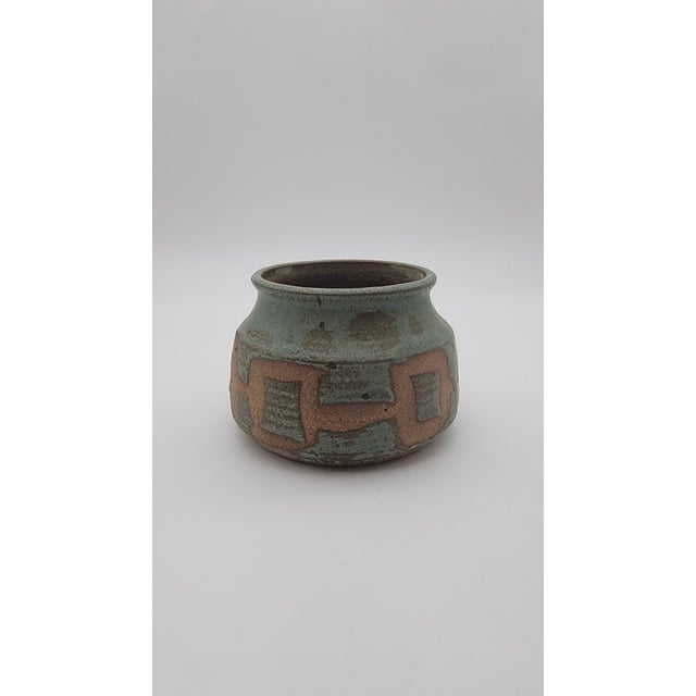 Mid-Century Modern Mid 20th Century Signed Studio Pottery Bowl with Geometric Sgraffito Design For Sale - Image 3 of 8