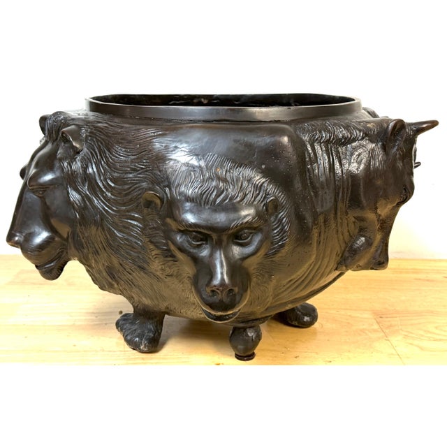 Large Meiji Japanese Bronze Zoomorphic Jardinière Attributed to Genryusai Seiya For Sale - Image 15 of 18
