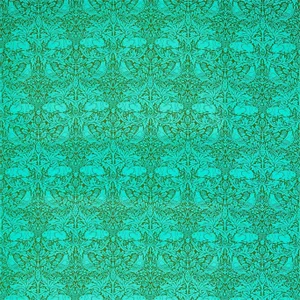 Morris & Co Brer Rabbit Fabric in Olive/Turquoise