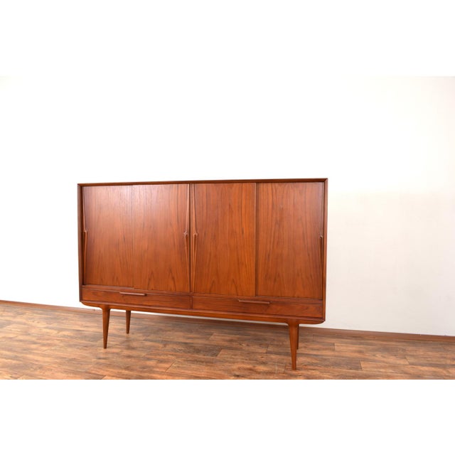 Mid-Century Danish Teak Model 13 Highboard by Gunni Omann for Omann Jun, 1960s For Sale - Image 11 of 18