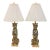 Contemporary Gold Cheetah Animal Print Tiger Table Lamps With Pleated Shades - A Pair For Sale