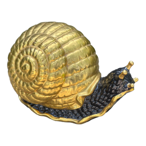 1970s Italian Glazed Gilt Porcelain Snail