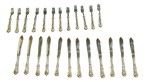 Silver-Plated Fish Knife and Fork Set by Mappin & Webb, Set of 24