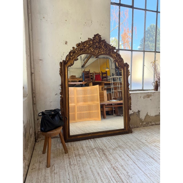 Brown Antique Wooden Fireplace Mirror, 1800 For Sale - Image 8 of 18