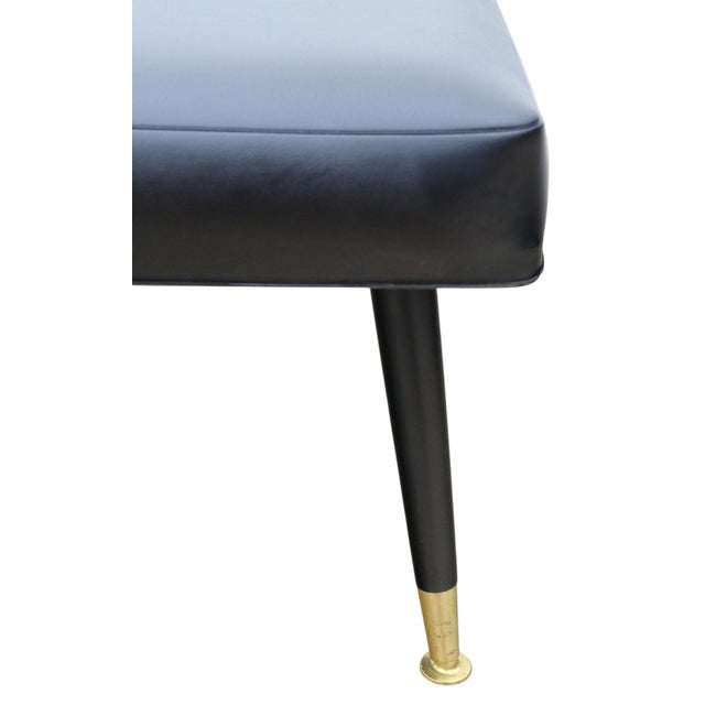 Mid-Century Black Vinyl Stool, 1950s For Sale - Image 6 of 9