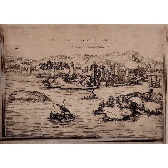 Parnes is an original etching realized by George Braun (1541 – 1622) The state of preservation of the artwork is good....