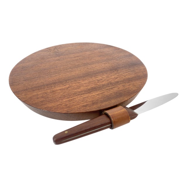 Mid-Century Design Teak Cutting Board with Integrated Knife by Carl Auböck for Auböck Werkstätten, Austria, 1950s, Set of 2 For Sale