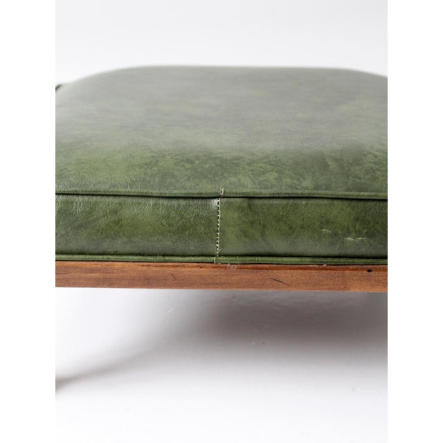 Mid-Century Colonial Revival Footstool With Green Cushion For Sale - Image 10 of 10