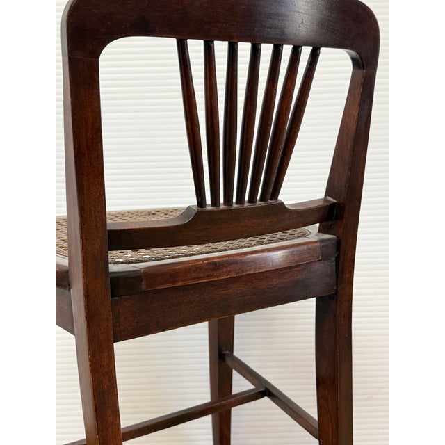 Wood Edwardian Mahogany Fan Back Cane Seat Side Chair, Antique For Sale - Image 7 of 11
