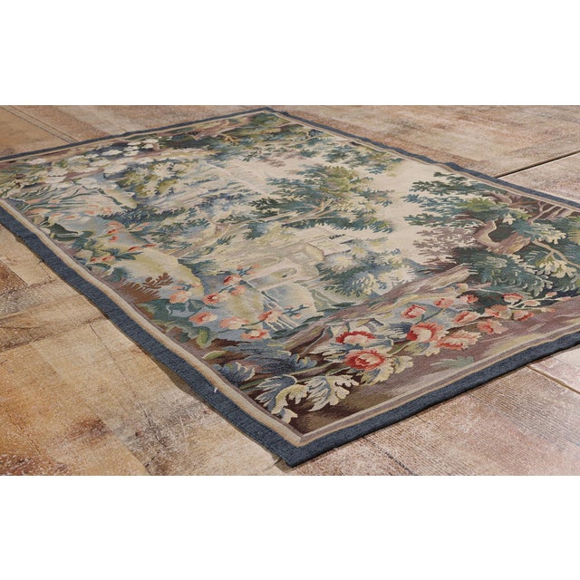 Beige Vintage Chinese Aubusson Tapestry, 04'11 X 03'01 For Sale - Image 8 of 10