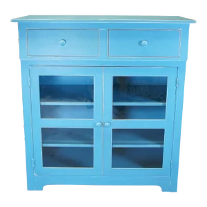 Mid 20th Century Vintage Jasper Blue Jelly Cabinet Cupboard Curio Display
