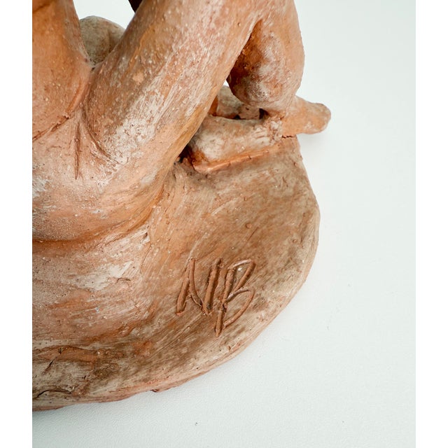 Mid 20th Century Hans Mettel Style Clay Figurative Male Sculpture For Sale - Image 5 of 11