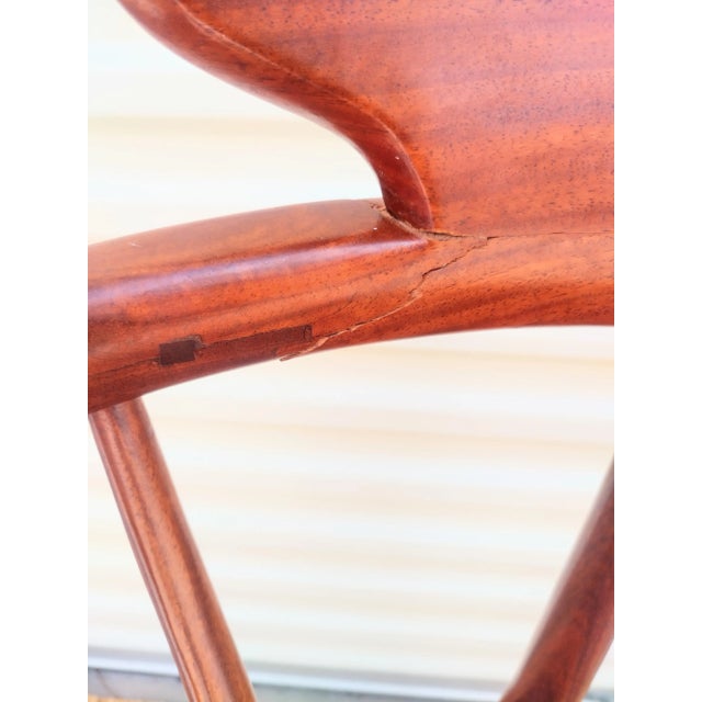 1970s Vintage Mahogany Asian Chinoiserie Style Corner Side Chair- a Pair For Sale - Image 5 of 9