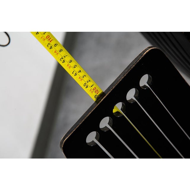 Pair of 1970s Mid Century Danish Modern Dining Chairs 2 Post Modern Black Memphis Ebonized For Sale - Image 12 of 12