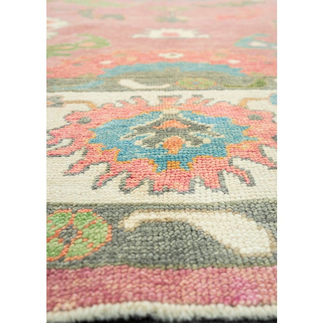 Contemporary Pink Turkish Oushak Rug 9'6" x 12' For Sale - Image 3 of 4