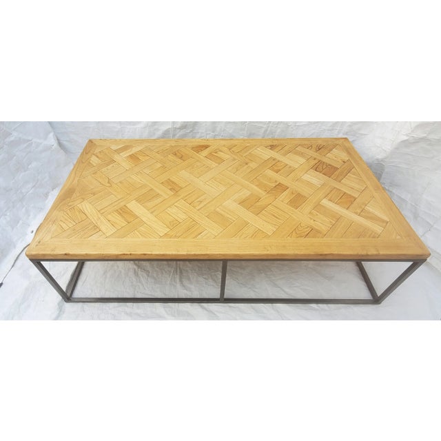 Vintage Modern Industrial Steel Frame & Wood Large Coffee Table by Van Thiel & Co. For Sale In Los Angeles - Image 6 of 13