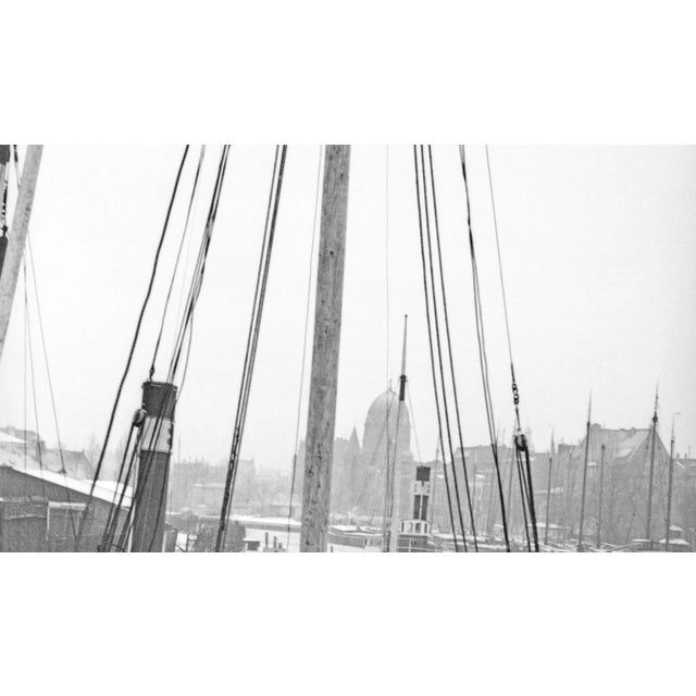 Traditional Karl Heinrich Lämmel, Wintertime at River Pregel with Ship, Germany, 1934, Photograph For Sale - Image 3 of 5