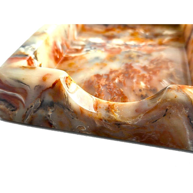 Textile Mid 20th Century Faux Onyx Resin Note Tray by Sunlight Industries For Sale - Image 7 of 14