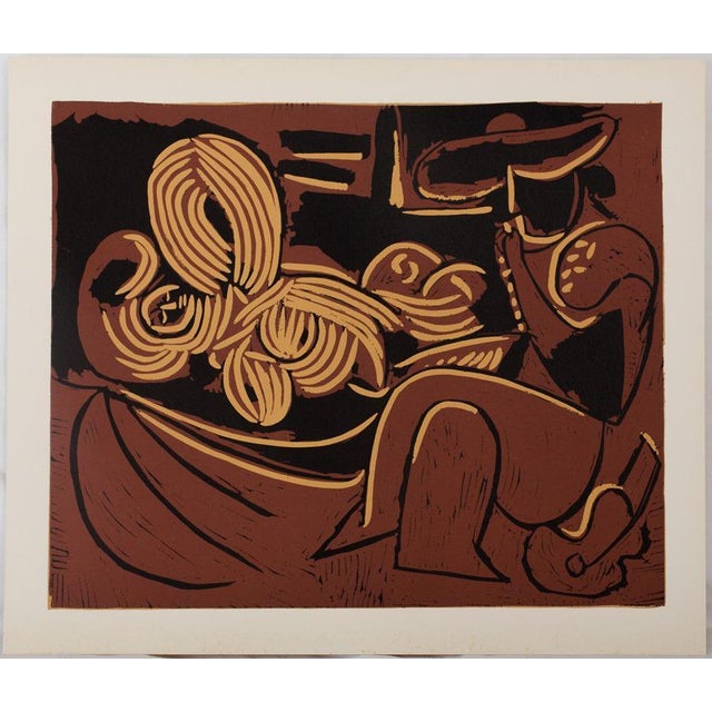 After Pablo Picasso , Picador on Guitar, 20th Century, Linocut For Sale - Image 4 of 4