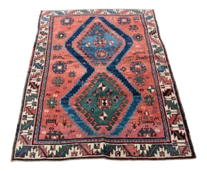 1910s Antique Tribal Caucasian Kazak Rug - 4' 6'' X 6' 6''