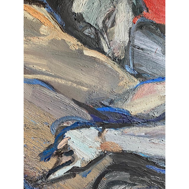 Red Franck Wohlfahrt, Embracing Couple, 1989, Oil, Framed For Sale - Image 8 of 11