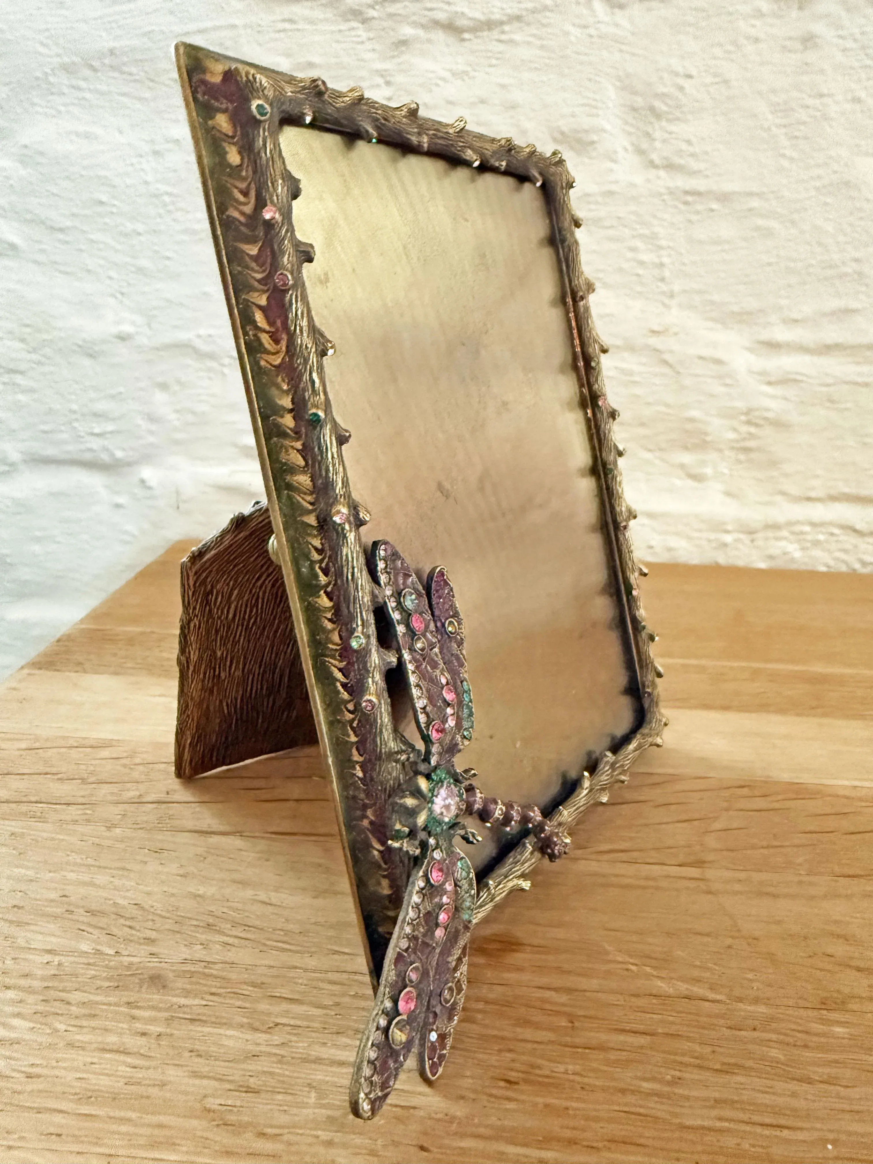 JAY STRONGWATER スワロフスキークリスタル × エナメル 写真立て Jay Strongwater Dragonfly Bejeweled & Enameled Picture Frame With