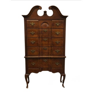 Vintage Cherry Chippendale Highboy Dresser For Sale
