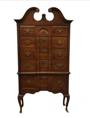 Vintage Cherry Chippendale Highboy Dresser