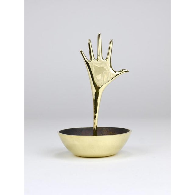 2020s Brass Hand Catchall attributed to Carl Auböck, Vienna, Austria For Sale - Image 5 of 15