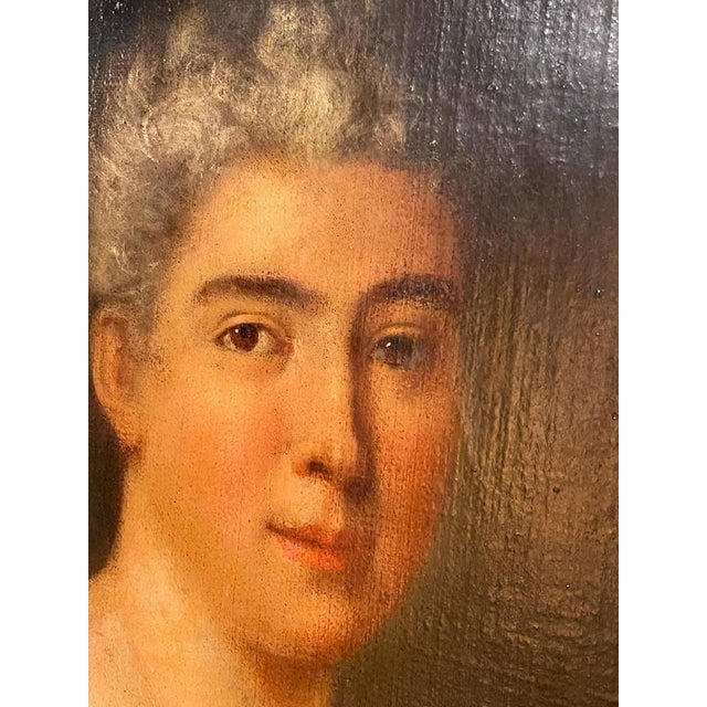 French Artist, Portrait of Noblewoman, 18th Century, Oil on Canvas, Framed For Sale - Image 4 of 15