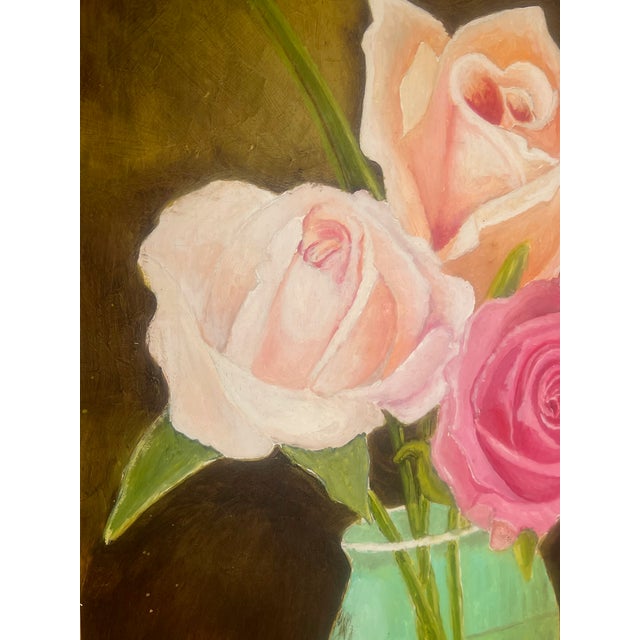 Vintage Floral Still Life Vintage in Gold Frame For Sale - Image 12 of 13