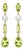 Peridot & Pearl Drop Earrings Studs, Silver, Gold, Pair For Sale