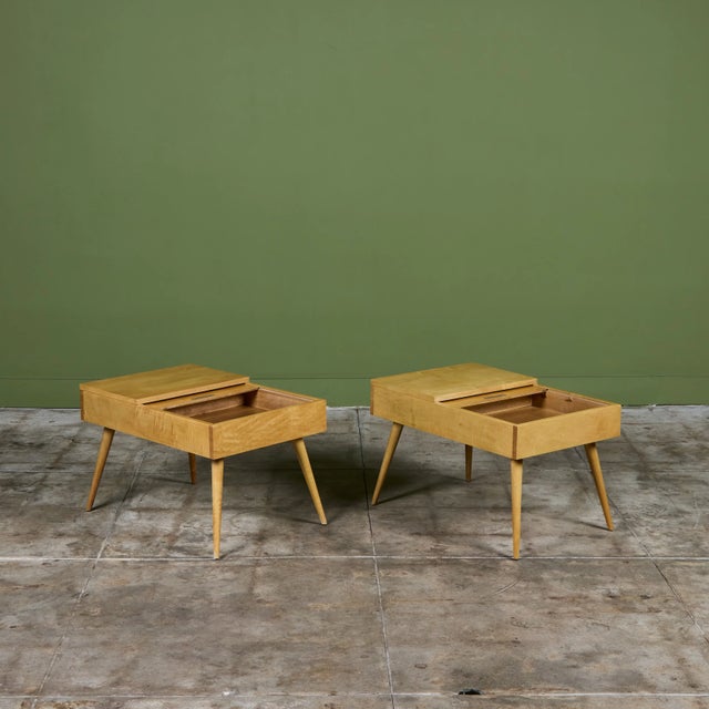 Pair of John Keal Side Tables for Brown Saltman For Sale In Los Angeles - Image 6 of 18