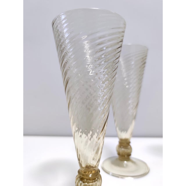 Vintage Amber Murano Drinking Glasses by Vittorio Zecchin, 1930s, Set of 6 For Sale - Image 6 of 11