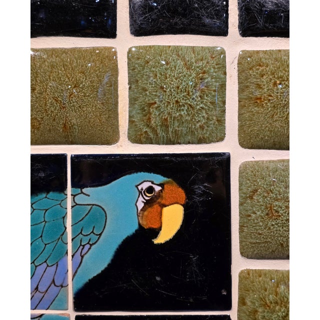 Mid 20th Century Catalina & Malibu Tile Mosaic W/ Parrot Bird Motif -Framed in Wrought Iron For Sale - Image 5 of 15