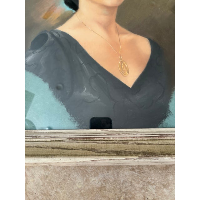 Portrait of a Woman Drawing by Vincent Hoctera 1956 For Sale - Image 4 of 7