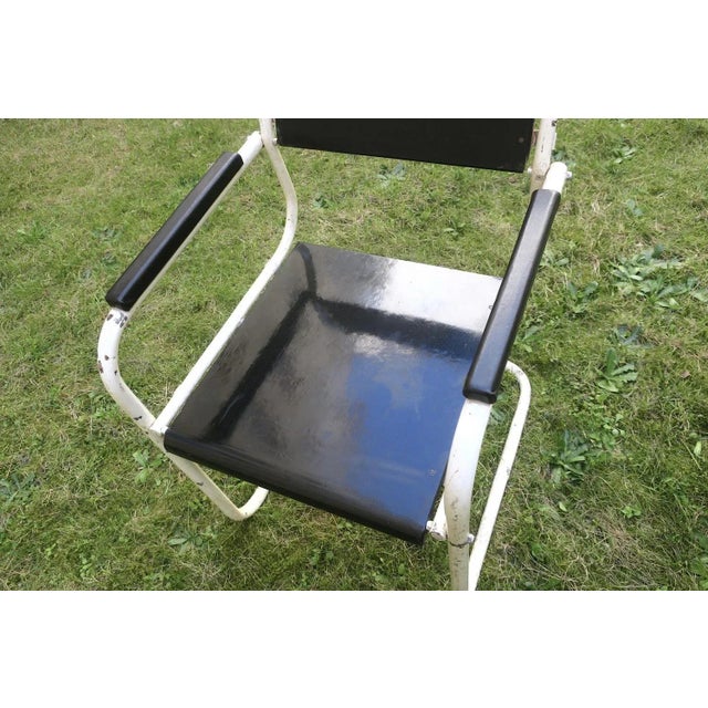 Set of Painted Iron Cantilever Garden Chairs 1930s For Sale - Image 5 of 11