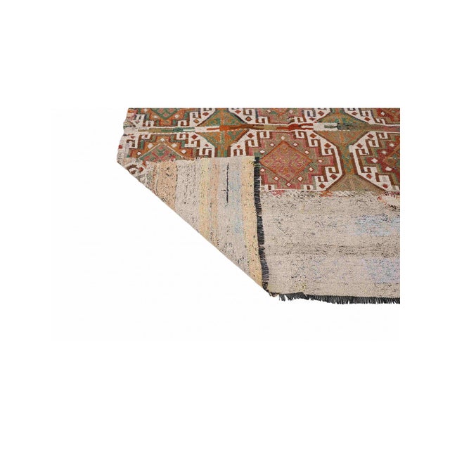 Embroidered Decorative Kilim Rug - 4`9″ X 5`5″ Ft. For Sale In Los Angeles - Image 6 of 6