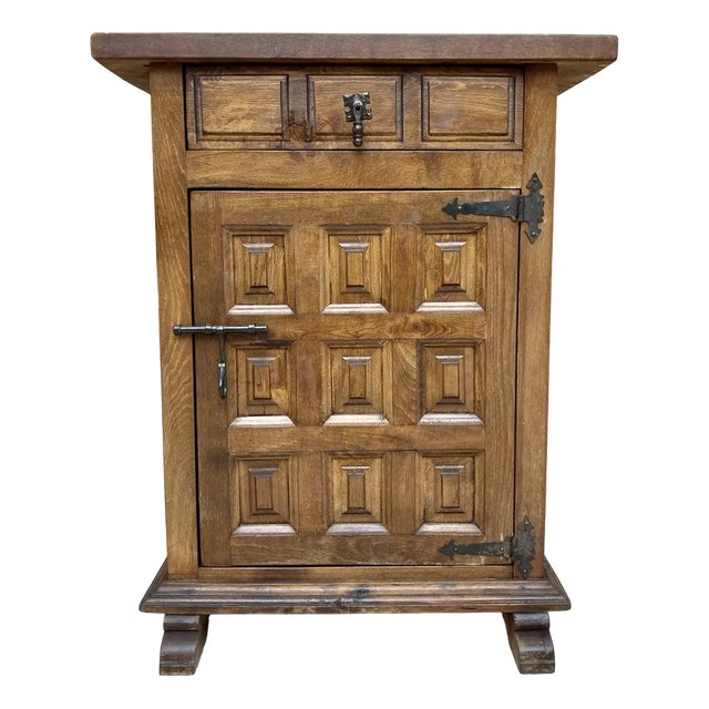 20th Century Spanish Carved Walnut Cabinet, 1940s For Sale