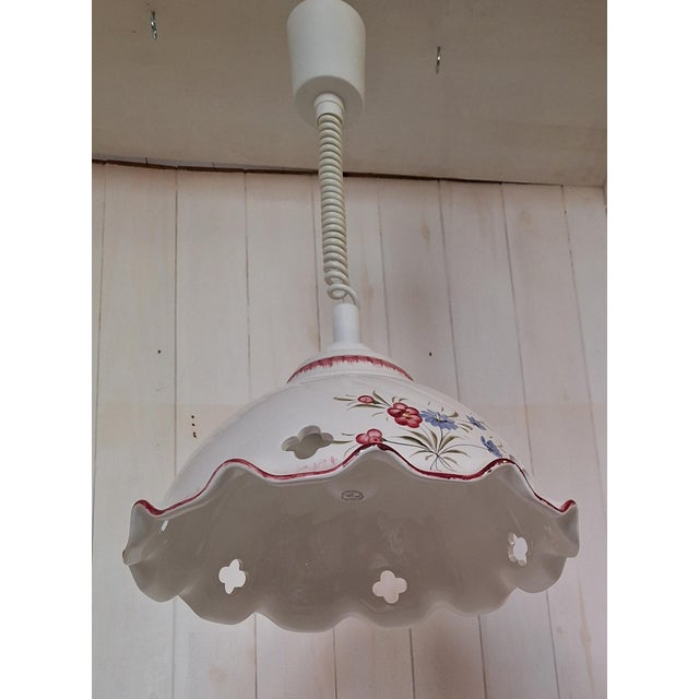 Vintage Rustic Ceiling Lamp with Ceramic Shade, 1980s For Sale - Image 6 of 7