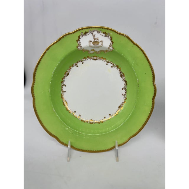 Pair, Copeland & Garrett Ripon Family Armorial Porcelain Soup Bowls C. 1833-1847 Each piece features the latin term...