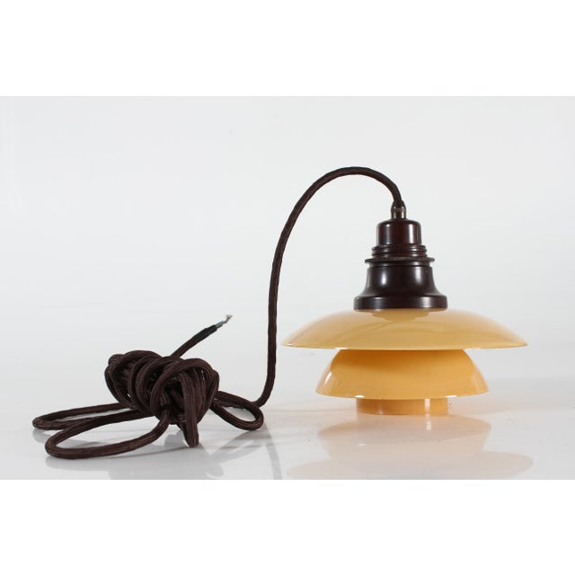 Louis Poulsen Danish Art Deco Pendant Light with Yellow Glass Shades by Poul Henningsen for Louis Poulsen, 1930s For Sale - Image 4 of 14
