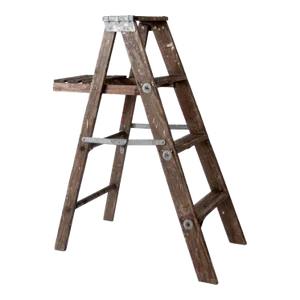 Vintage Painter's Wooden Folding Ladder