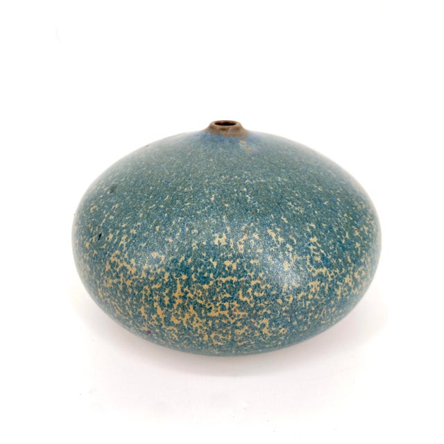 Mid-Century Studio Ceramic Flower Vase with Incised Signature, 1950s For Sale - Image 9 of 9