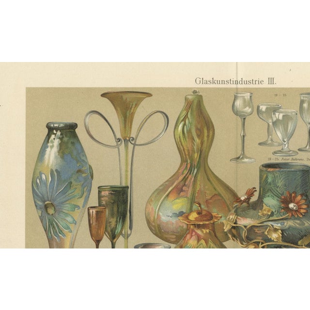 Paper Art Nouveau Glass and Historic Glassmaking by Peter Behrens, 1898, Set of 2 For Sale - Image 7 of 16