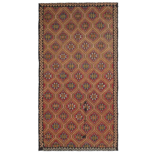 1970s Vintage Turkish Hand-Knotted Wool & Cotton Red Area Rug For Sale - Image 12 of 12